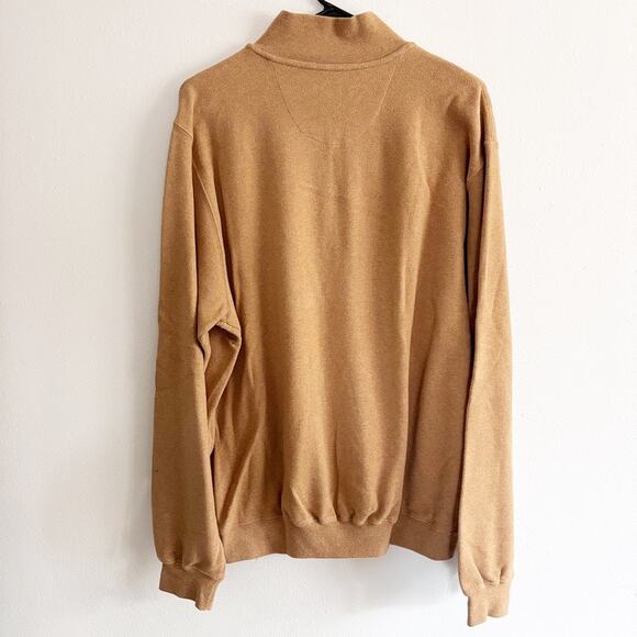 Carnoustie Men's L Pebble Beach Golf Links Tan Quarter Zip Pullover Soft - Picture 2 of 12
